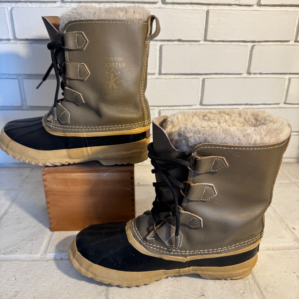Vtg Sz 7 Womans Sorel Kaufman Manitou Snow Boots Insulated Waterproof Boots - Picture 9 of 14